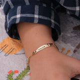 Personalized Footprint Baby Charm Bracelet with Name | 14K Gold Vermeil - Image 2