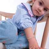 Personalized Footprint Baby Charm Bracelet with Name | 14K Gold Vermeil - Image 5