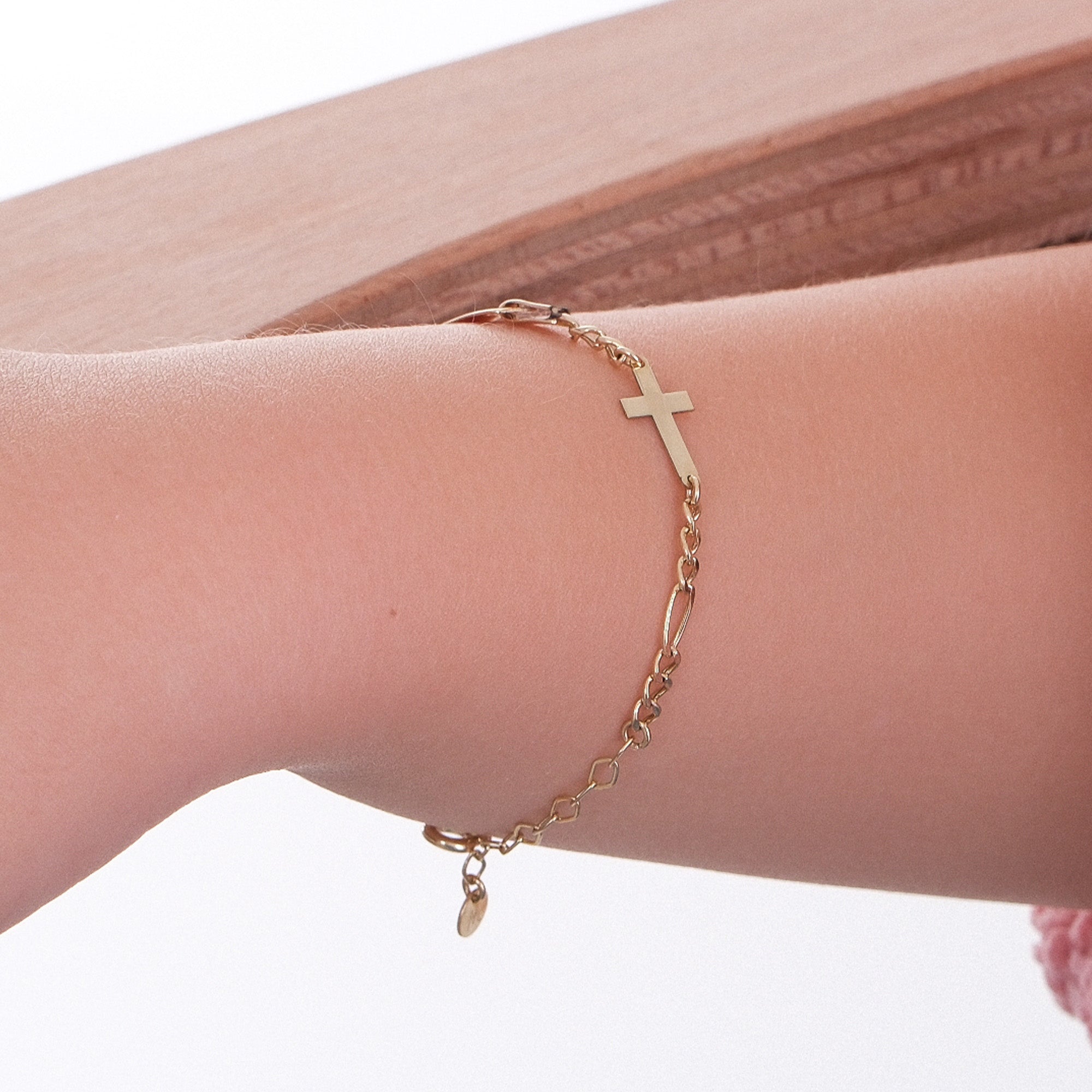 Personalized Baby Cross Bracelet with Name | 18K Gold Vermeil - Image 6