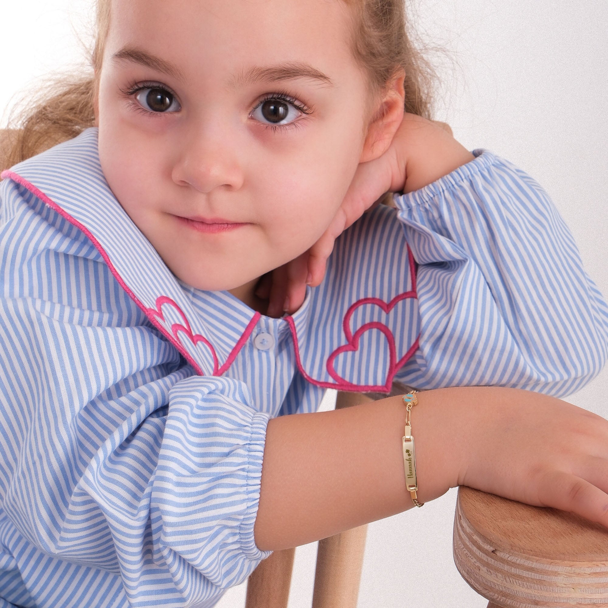 Personalized Footprint Baby Charm Bracelet with Name | 14K Gold Vermeil - Image 7