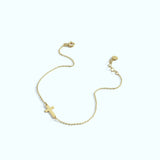 Sideways Cross Bracelet | 14K Solid Gold
