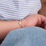 Miraculous Medal Bracelet with Real Pearl | 14K Solid Gold