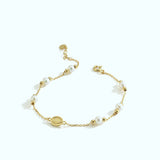 Miraculous Medal Bracelet with Real Pearl | 14K Solid Gold
