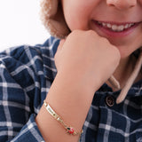 Personalized Baby Name Bracelet With Ladybug | 14K Solid Gold