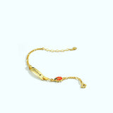 Personalized Baby Name Bracelet With Ladybug | 14K Solid Gold