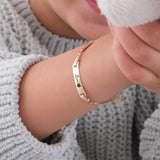 Personalized Baby Name Bracelet With Car | 14K Solid Gold