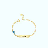 Personalized Baby Name Bracelet With Car | 14K Solid Gold