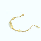 Personalized Baby Name Bracelet With Cross | 14K Solid Gold