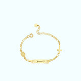 Personalized Baby Name Bracelet With Cross | 14K Solid Gold