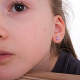 Purple Striped Star Earrings | 925 Sterling Silver