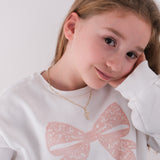 Floral Cross Necklace | 14K Solid Gold