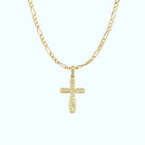 Floral Cross Necklace | 14K Solid Gold