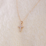 Diamond Pave Cross Necklace | 14K Solid Gold