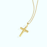 Bubble Cross Necklace | 14K Solid Gold