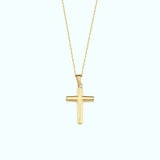 Bubble Cross Necklace | 14K Solid Gold