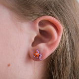 Colorful Pony Stud Earrings | 925 Sterling Silver
