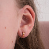 Orange Tiger Cat Stud Earrings | 925 Sterling Silver