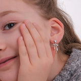 Heart & Bow Dangle Earrings | 925 Sterling Silver