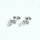 Heart & Bow Dangle Earrings | 925 Sterling Silver