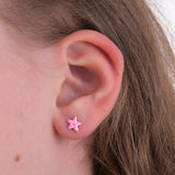 Pink Starfish Stud Earrings | 925 Sterling Silver