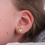 Unicorn White Stud Earrings | 925 Sterling Silver