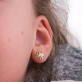 Unicorn White Stud Earrings | 925 Sterling Silver
