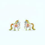 Unicorn White Stud Earrings | 925 Sterling Silver