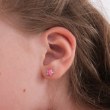 Pink Striped Star Earrings | 925 Sterling Silver