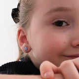 Striped Star Stud Earrings | 925 Sterling Silver