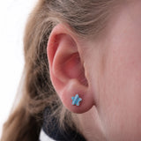 Striped Star Stud Earrings | 925 Sterling Silver