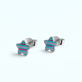 Striped Star Stud Earrings | 925 Sterling Silver