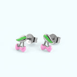 Cherry Stud Earrings | 925 Sterling Silver