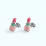 Lipstick Stud Earrings | 925 Sterling Silver