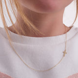 Sideways Cross Necklace | 14K Solid Gold