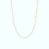 Sideways Cross Necklace | 14K Solid Gold