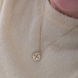 Solar Cross Necklace | 14K Solid Gold