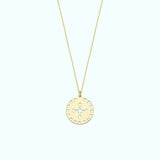 Solar Cross Necklace | 14K Solid Gold