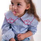 Pink Flower Ring with Heart | 925 Sterling Silver